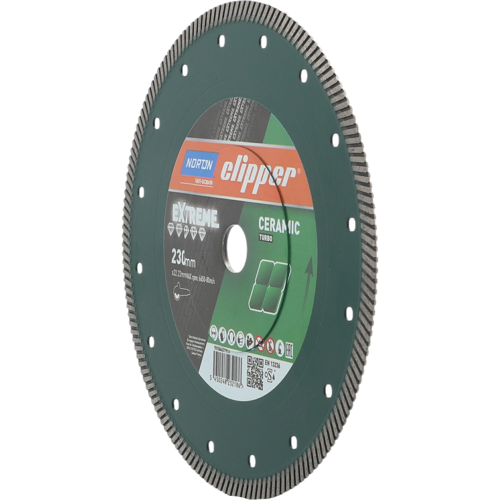 Disque diamant NORTON EXTREME CERAM TURBO. 230 mm Alésage 22.23 - 70184621973