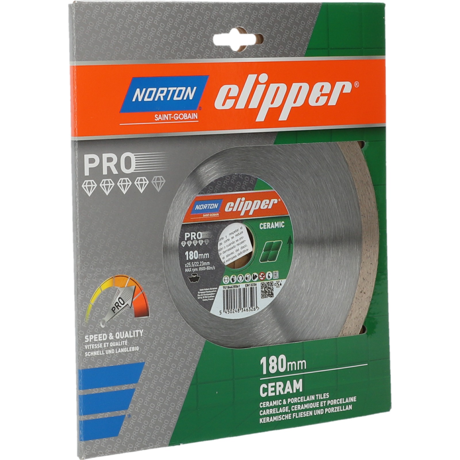 Disque diamant NORTON MD 120 C Ø 180 mm Alésage 25.4 /22.23- 70184625561