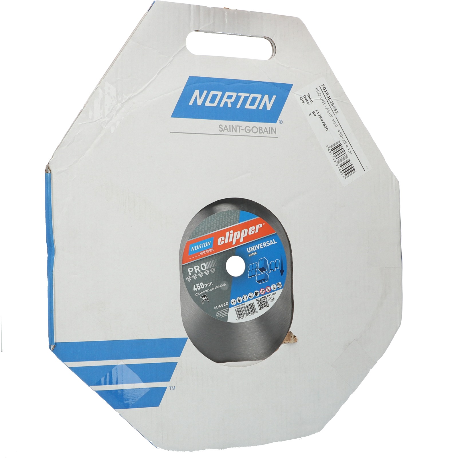 Disque diamant NORTON Euro ZML Evo Ø 450mm Alésage 25.4 mm- 70184625952