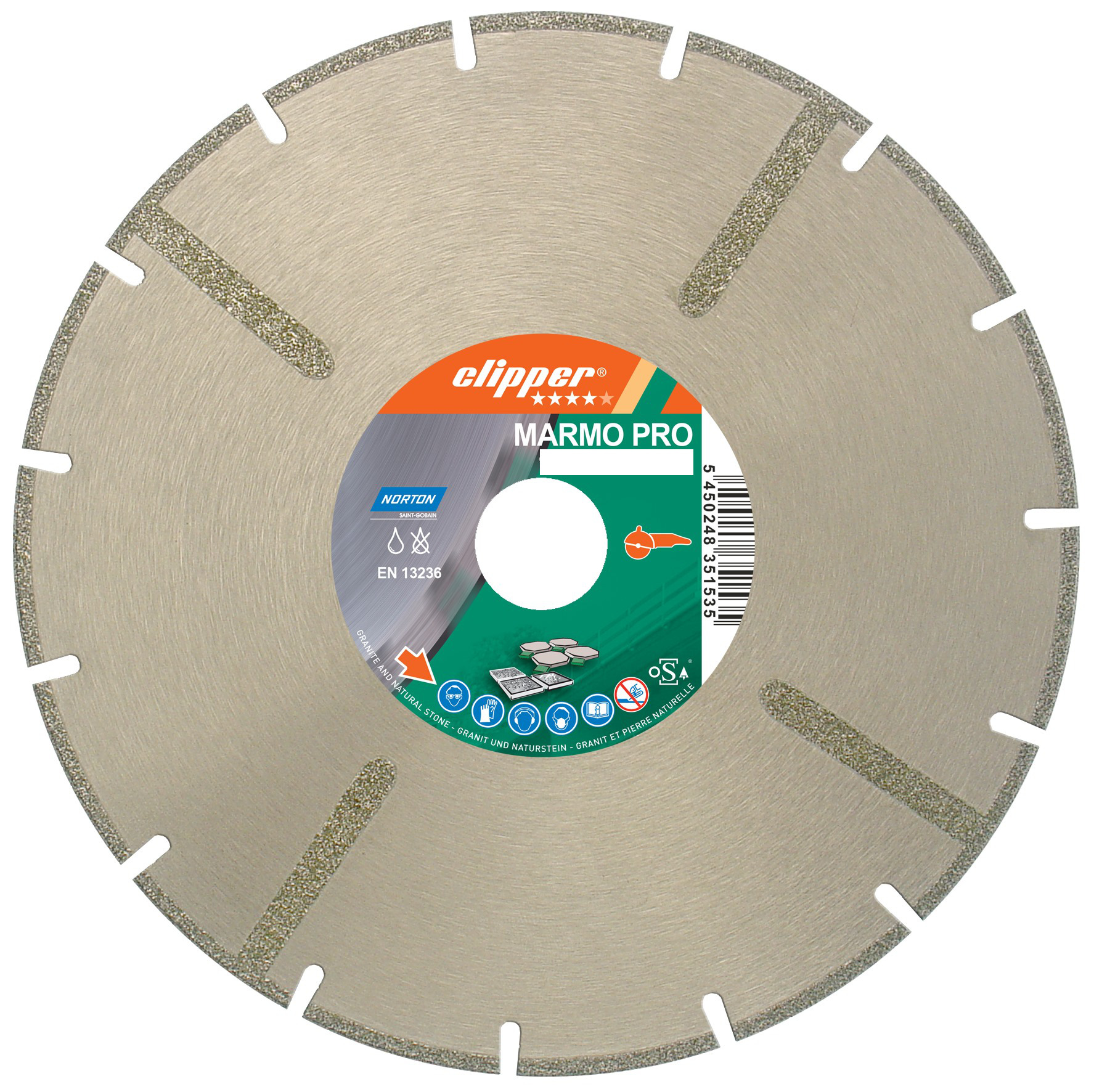 Disque diamant NORTON Marmo Pro Ø 230 mm Alésage 22.23 - 70184626668