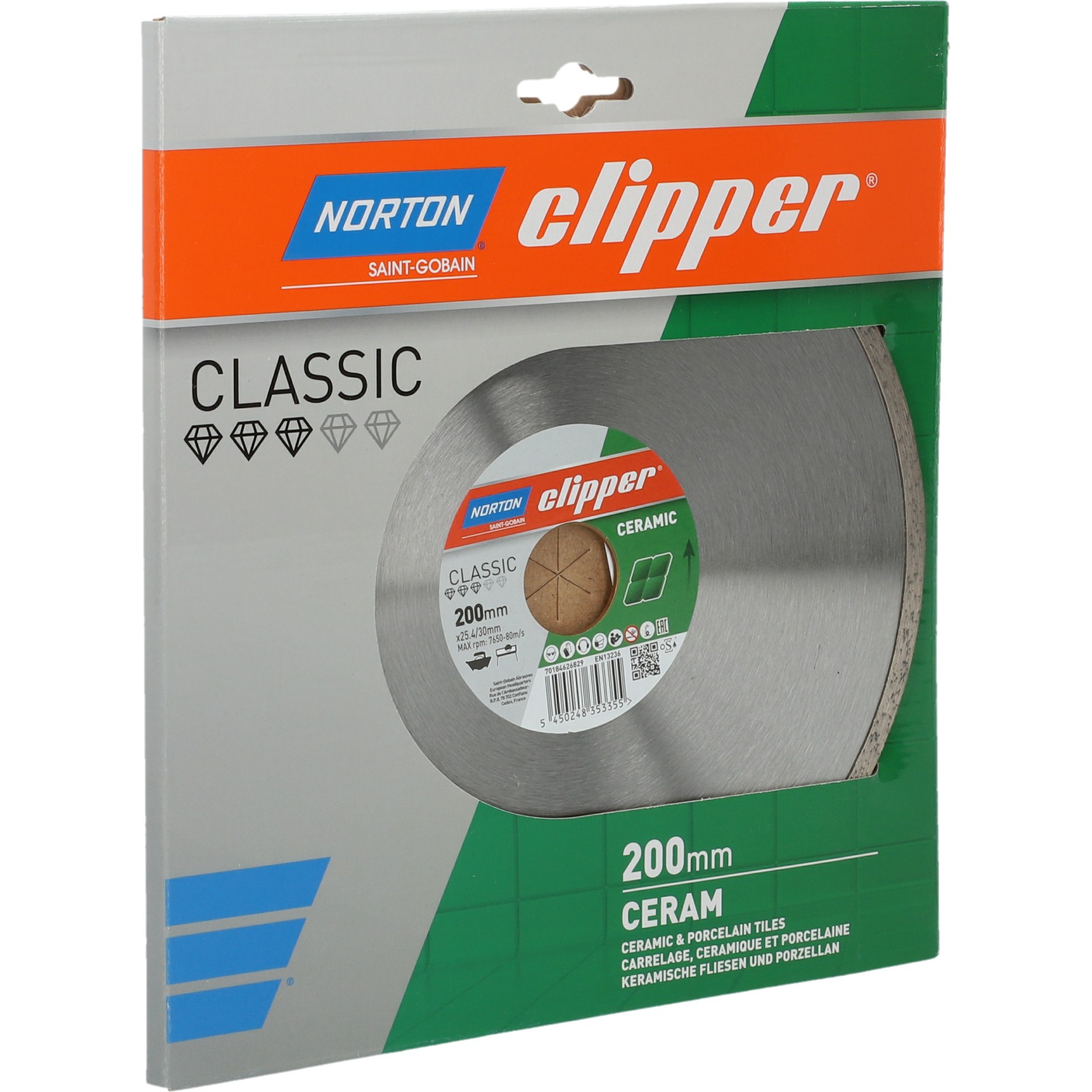 Disque diamant NORTON CLASSIC CERAM Ø 200 mm Alésage 25.4/ 22.23 mm- 70184626829