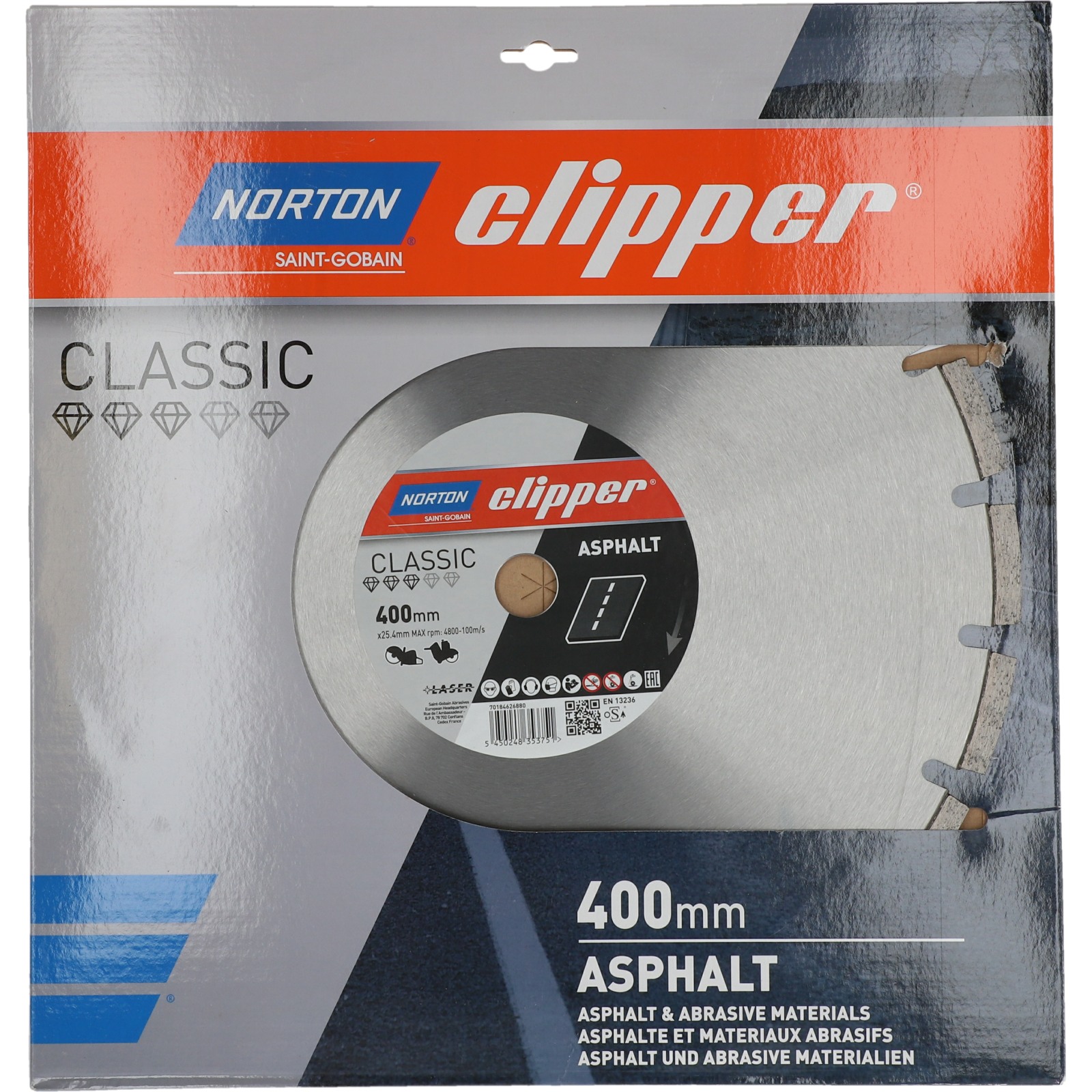Disque diamant NORTON Classic Asphalt Ø 400 mm Alésage 25.4 - 70184626880