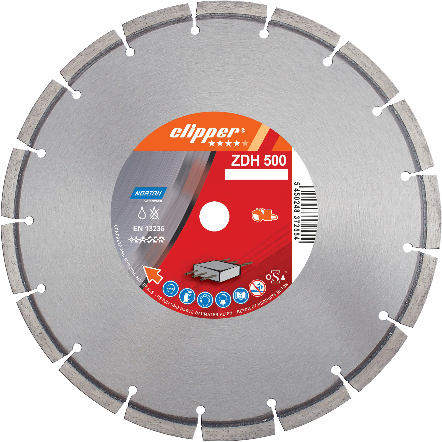 Disque diamant NORTON ZDH 500 Ø 350mm Alésage 20 mm- 70184627060