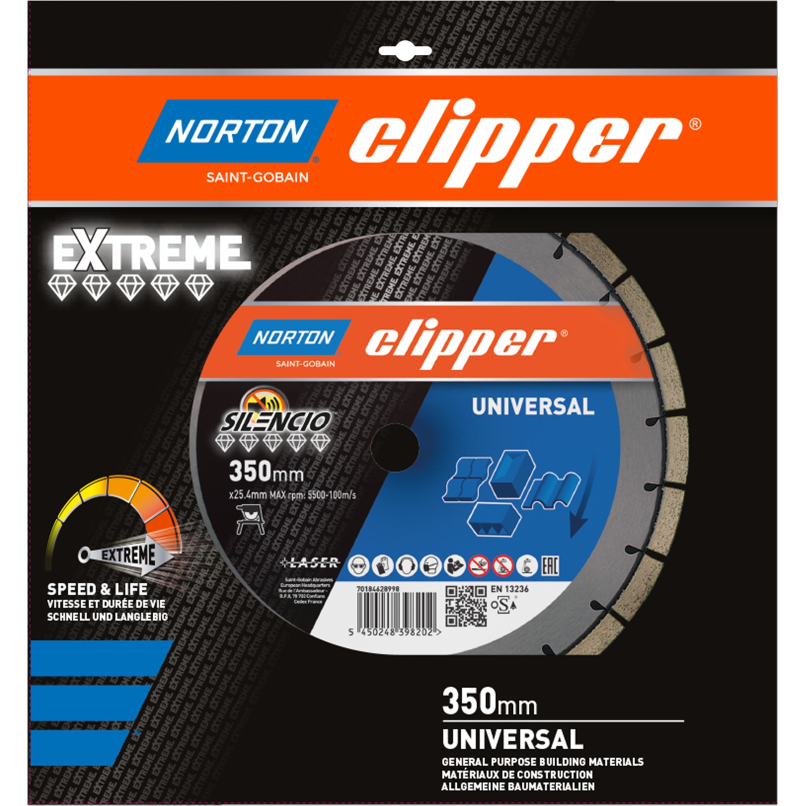 NORTON SILENCIO UNI MS 31150 350x25.4 - NORTON CLIPPER - 70184628998