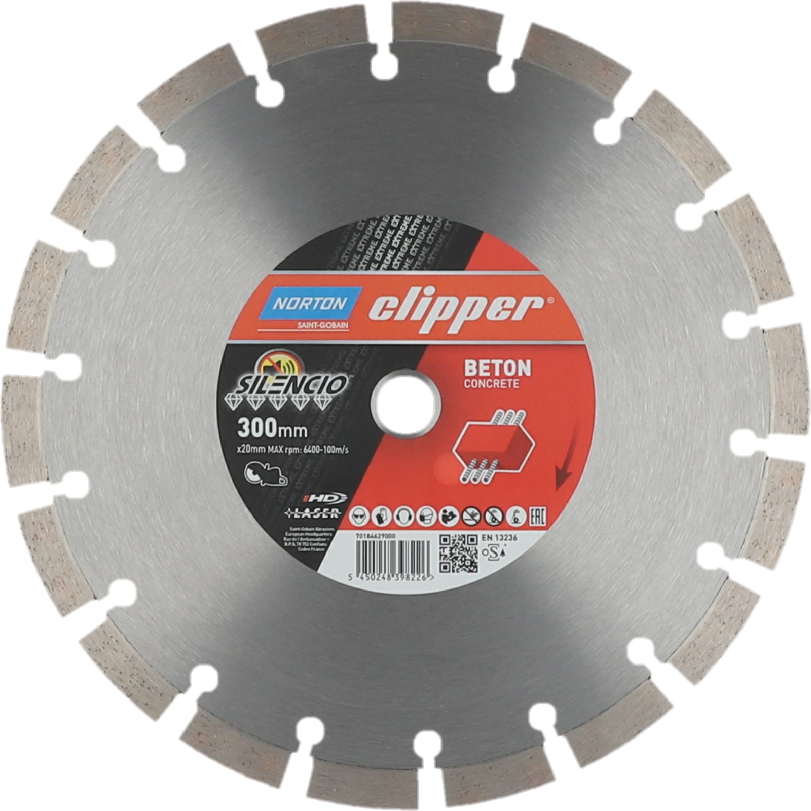 Disque diamant 300x20 mm EXTREME BETON SILENCIO NORTON - 70184629000