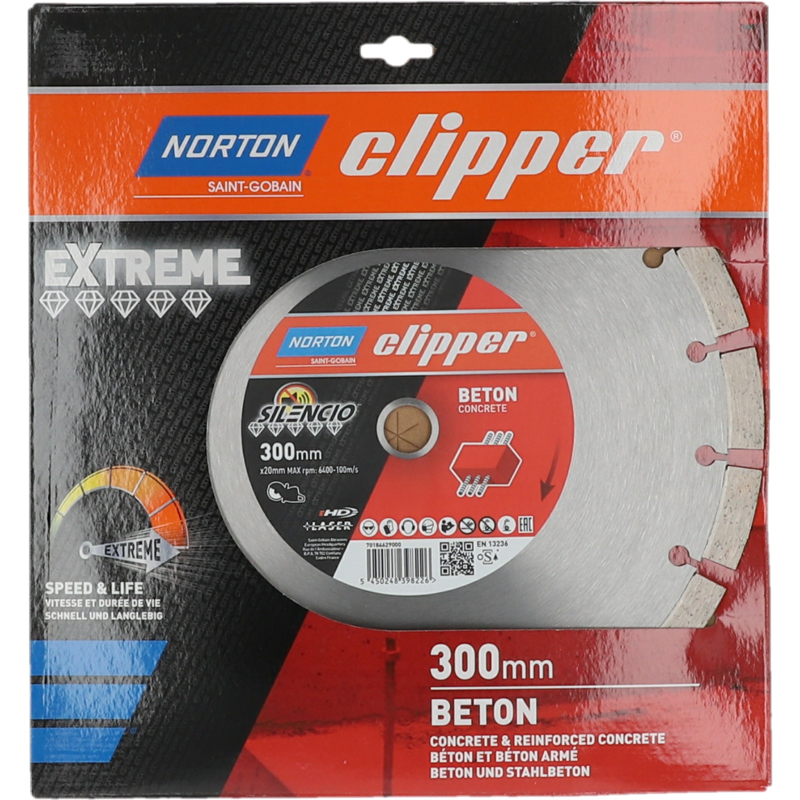 Disque diamant 300x20 mm EXTREME BETON SILENCIO NORTON - 70184629000