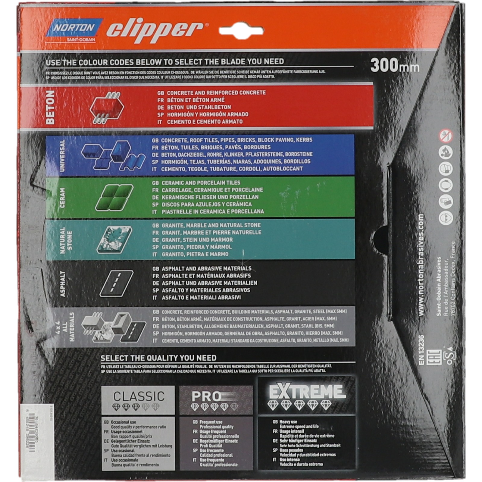 Disque diamant 300x20 mm EXTREME BETON SILENCIO NORTON - 70184629000