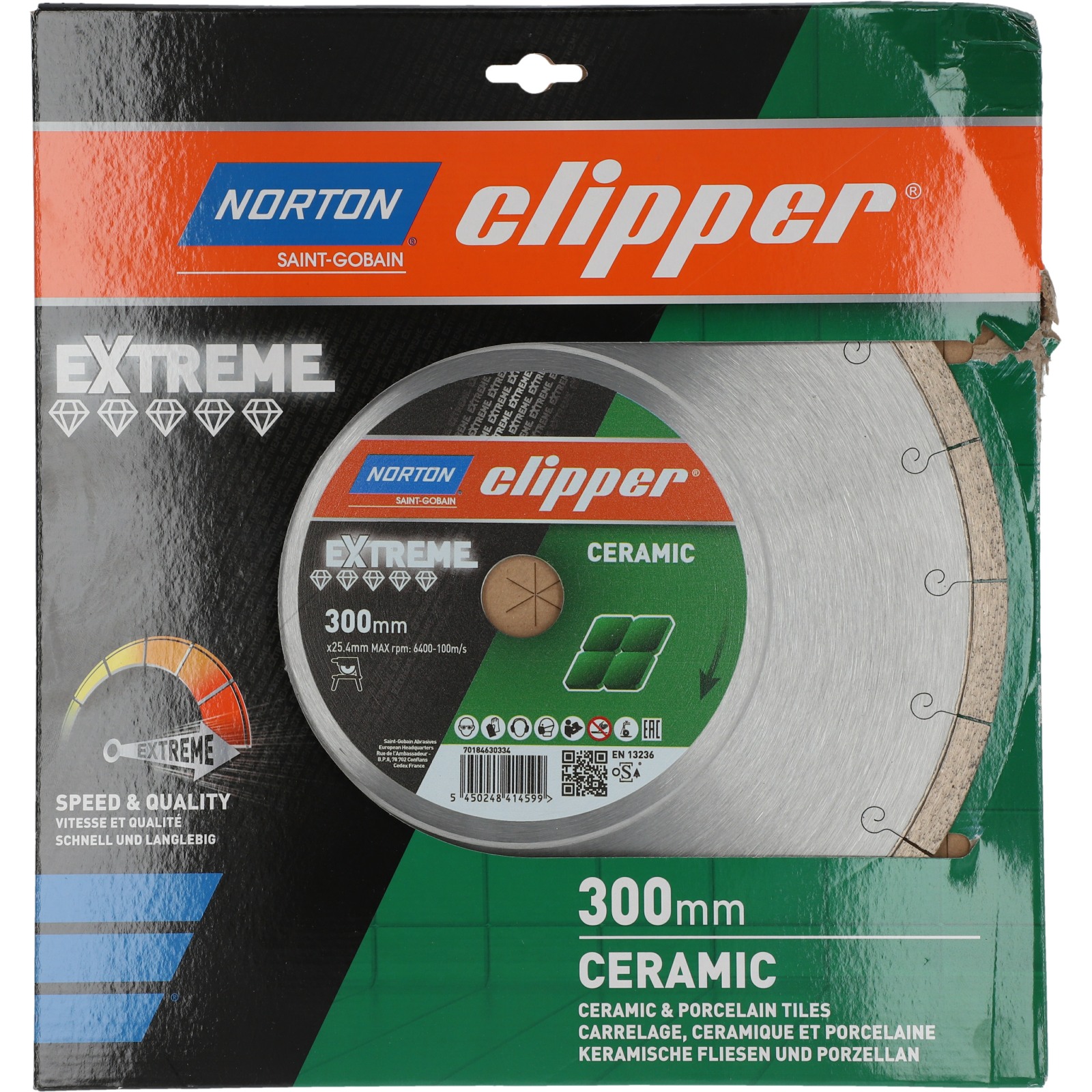 Disque diamant NORTON Ceram XJ Ø 300 mm Alésage 25.4 - 70184630334