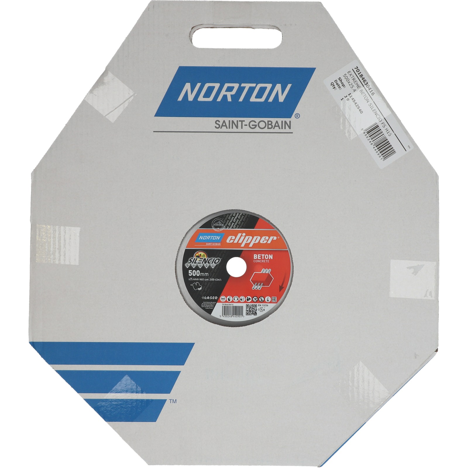Disque diamant 500x25,4 mm NORTON - EXTREME BETON SILENCIO NORTON - 70184630416