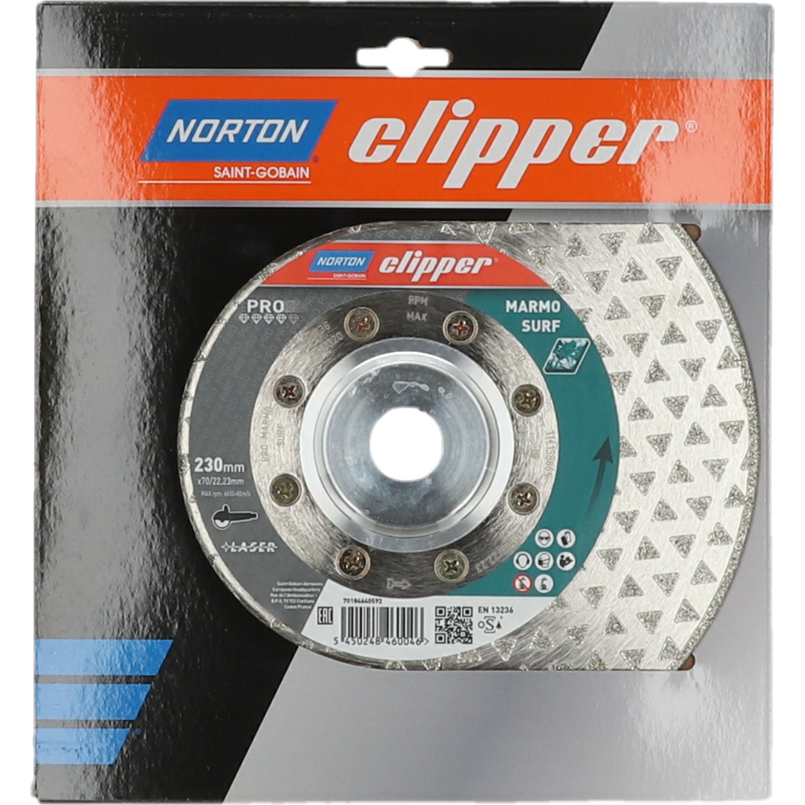 Disque diamant NORTON PRO SURF Diam. 230 mm Alésage 70/22.23 + Flasque - 70184640592
