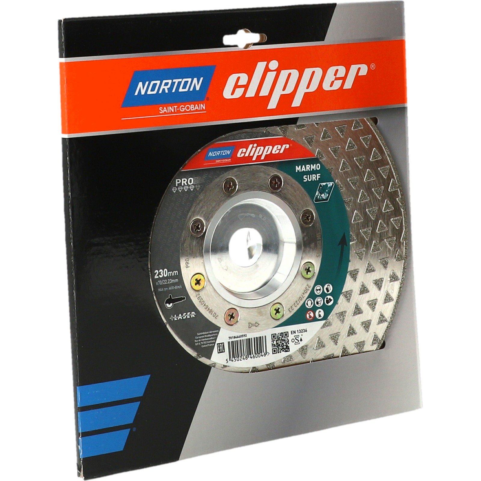 Disque diamant NORTON PRO SURF Diam. 230 mm Alésage 70/22.23 + Flasque - 70184640592