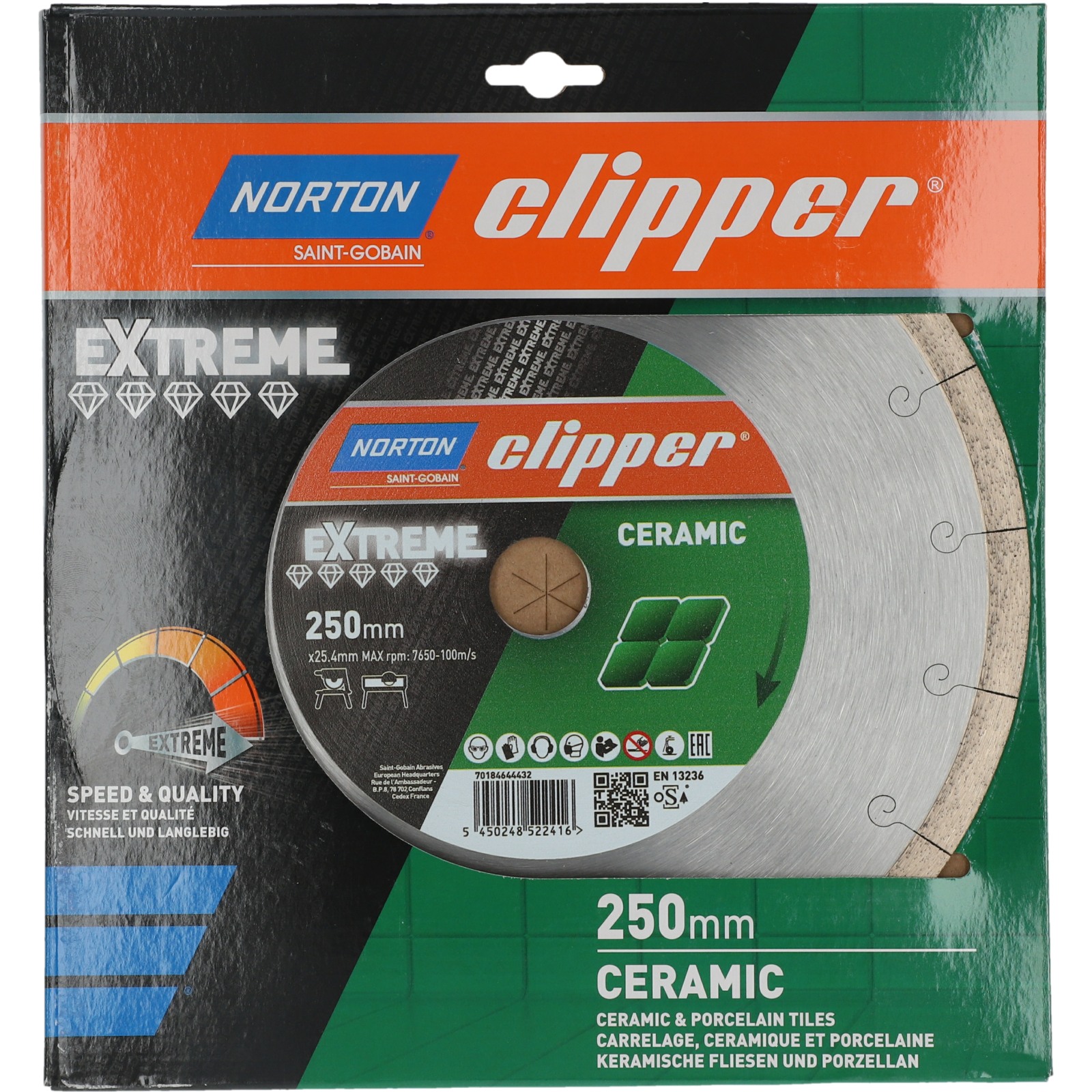 Disque diamant NORTON Ceram XJ Ø 250 mm Alésage 25.4 - 70184644432