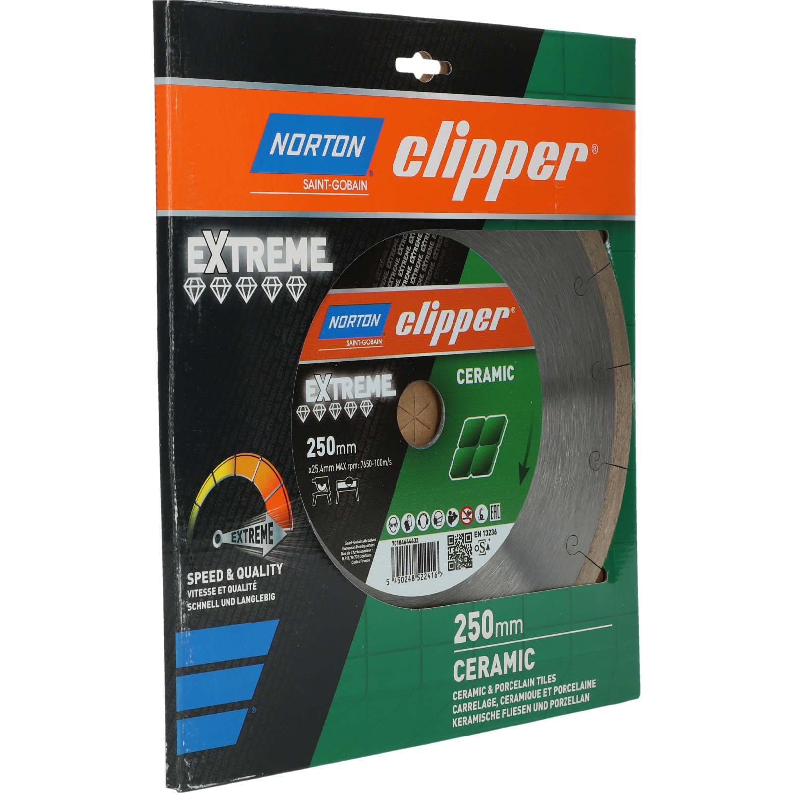 Disque diamant NORTON Ceram XJ Ø 250 mm Alésage 25.4 - 70184644432