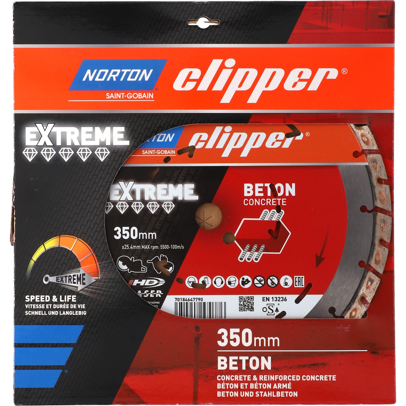 Disque diamant EXTREME BETON NORTON - 350x25,4 mm 70184647790