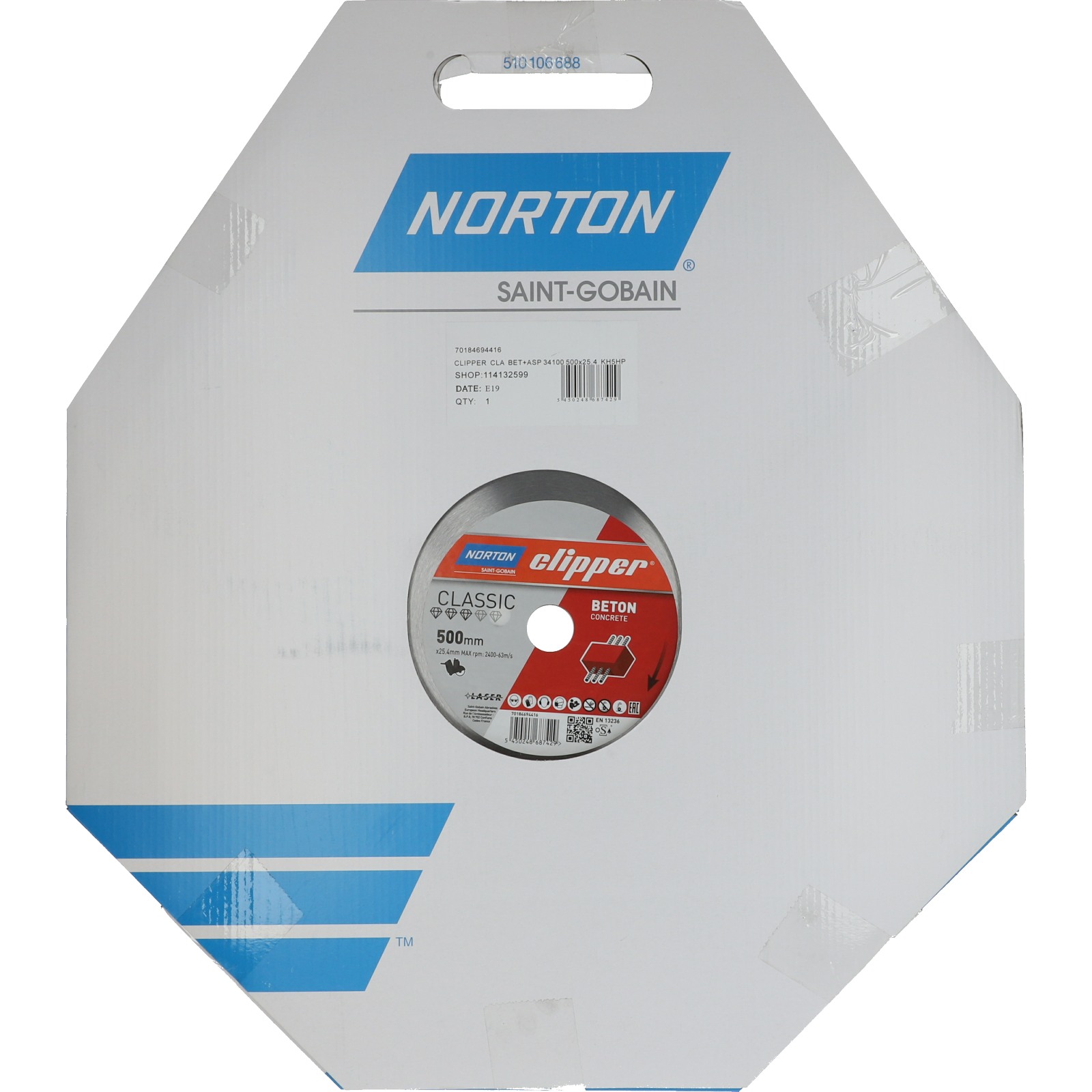 DISQUE NORTON CLASSIC BETON H10 500X25.4- 70184694416