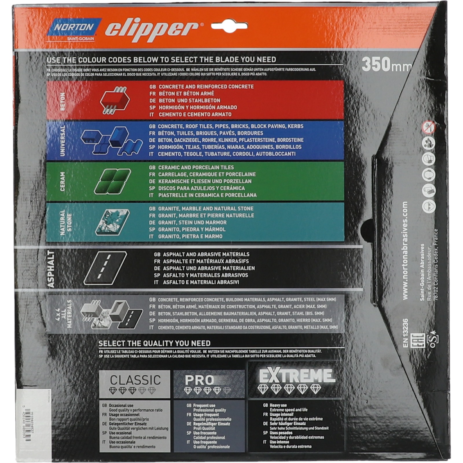 Disques diamant Clipper-EXTREME ASPHALT-350-15x3.2 NORTON - 70184694537