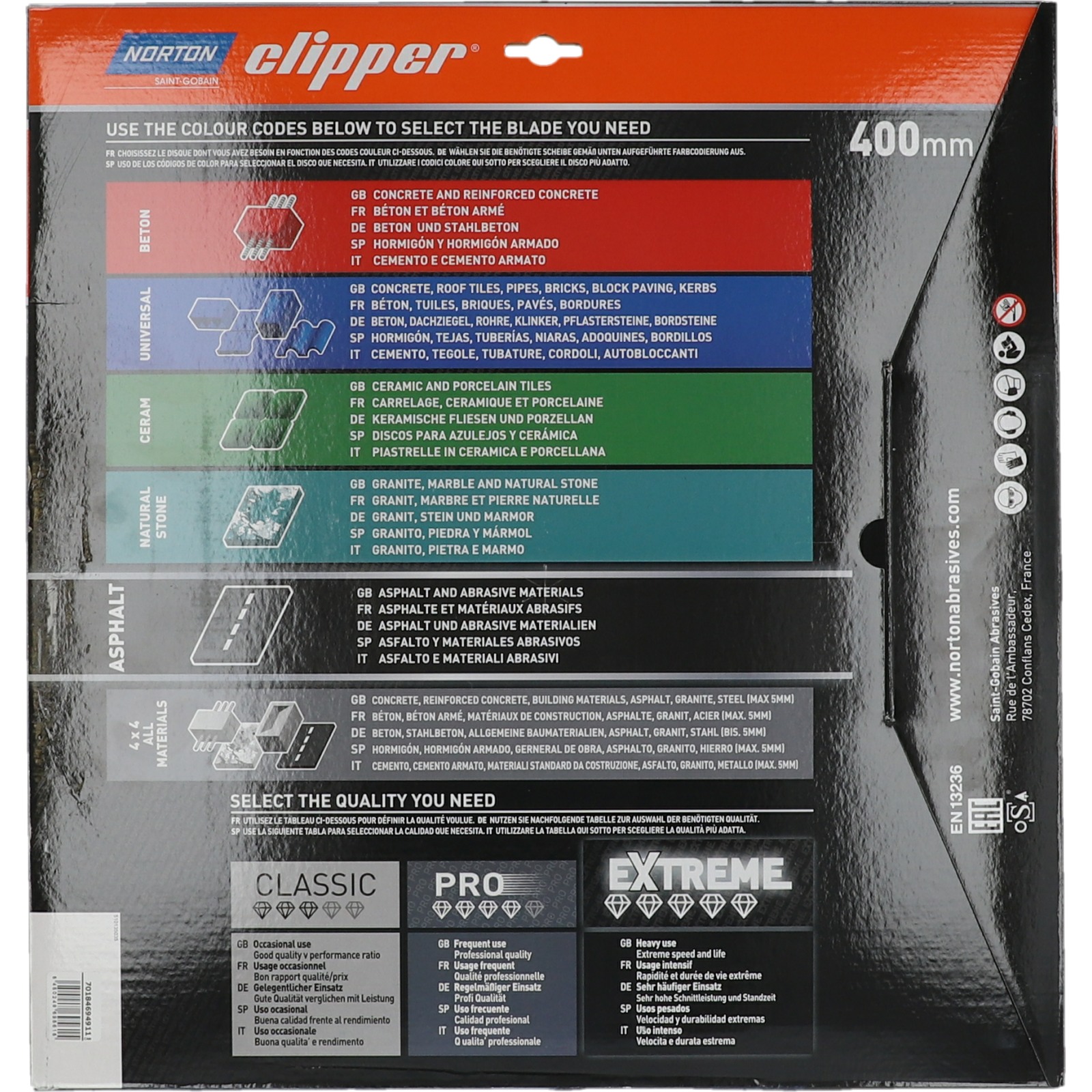 Disques diamant Clipper-EXTREME ASPHALT-400-15x3.2 NORTON - 70184694911