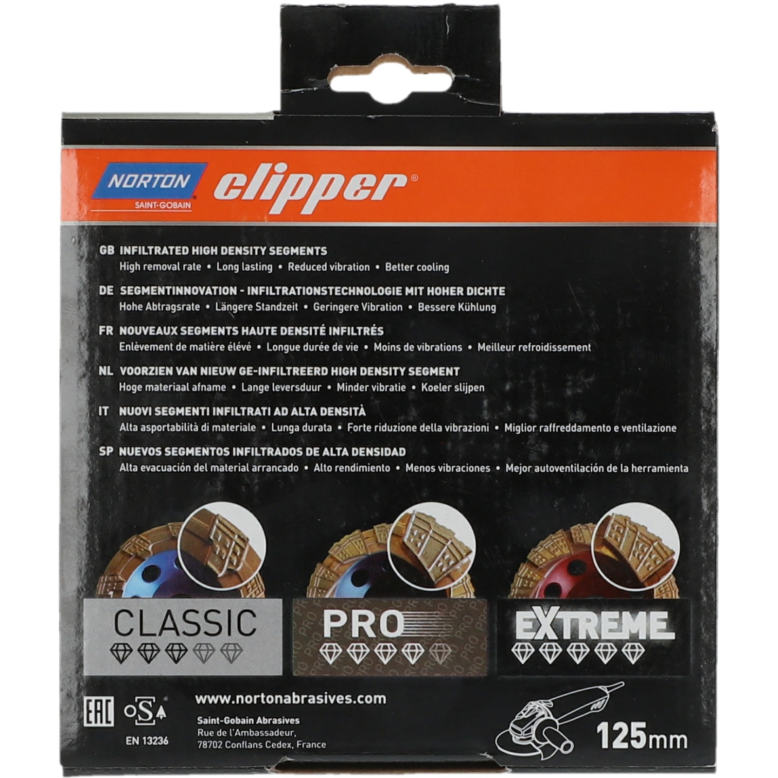 Plateau surfaçage 125x22,23 mm NORTON - EXTREME CG COMFORT 70184694993
