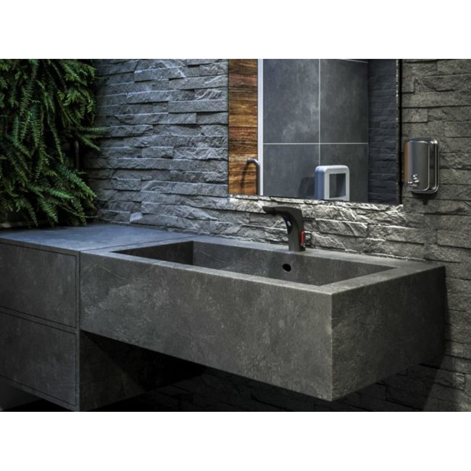 Mitigeur lavabo sur plage 3 l/min piles 6V chrome PRESTO - 55385