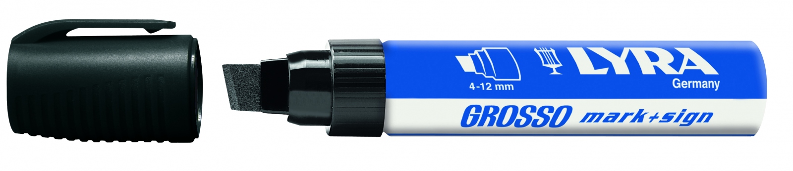 MARQUEUR PERMANENT LYRA GROSSO NOIR MARK+SIGN POINTE BISEAUTÉE 4-12 MM - BOÎTE DE 10 - 4030099