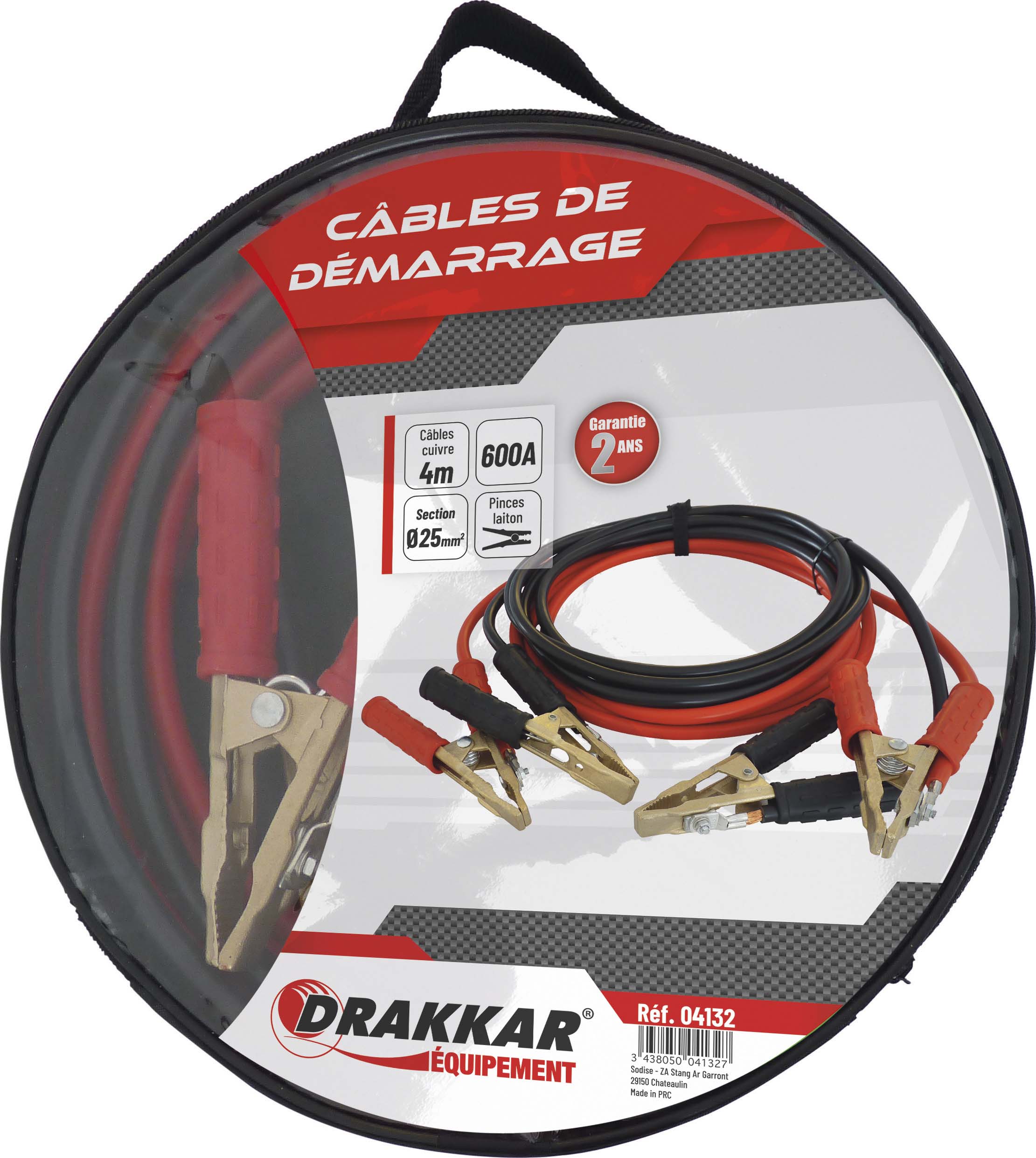 Cable demarr. 25mm2 4m p.bronz 600a sachet DRAKKAR EQUIPEMENT - 04132