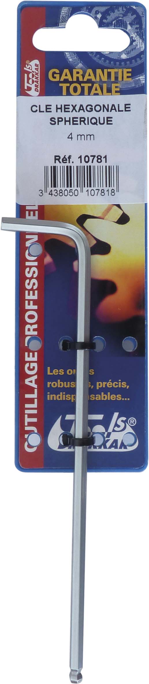 Cle hex spher 4 p/10706 / carte DRAKKAR TOOLS - 10781