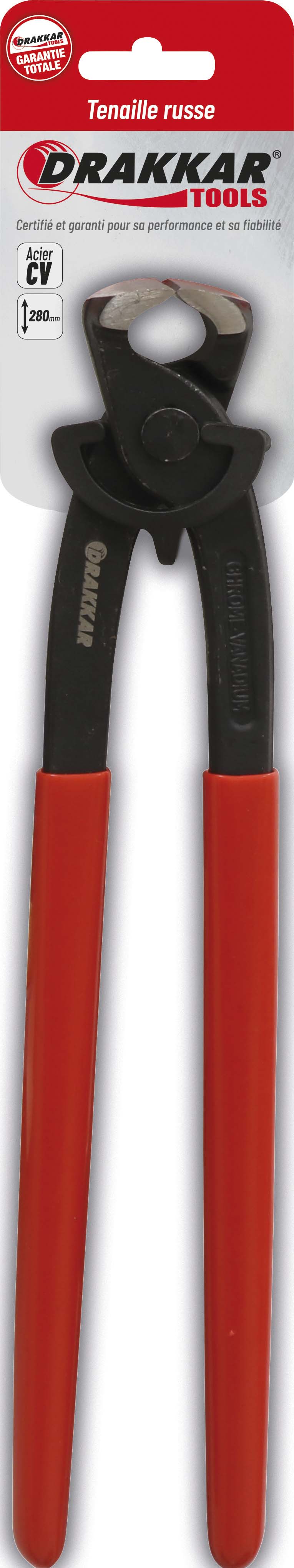 Tenaille russe grip rouge 280mm/carte dt DRAKKAR TOOLS - 12559