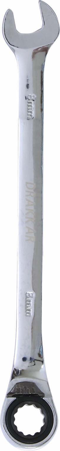 Cle mixte coudee cliquet 8mm 72d/carte dt DRAKKAR TOOLS - 12631