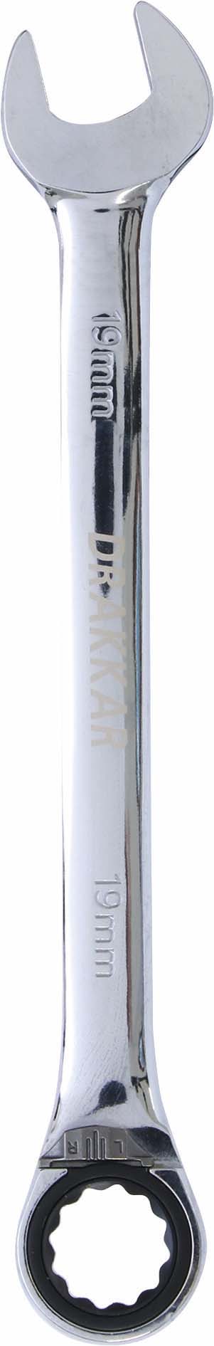 Cle mixte coudee cliquet 19mm 72d/carte dt DRAKKAR TOOLS - 12639