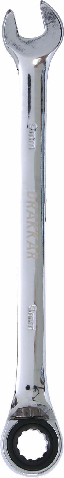 Cle mixte coudee a cliquet 9mm 72 dents dt DRAKKAR TOOLS - 12673