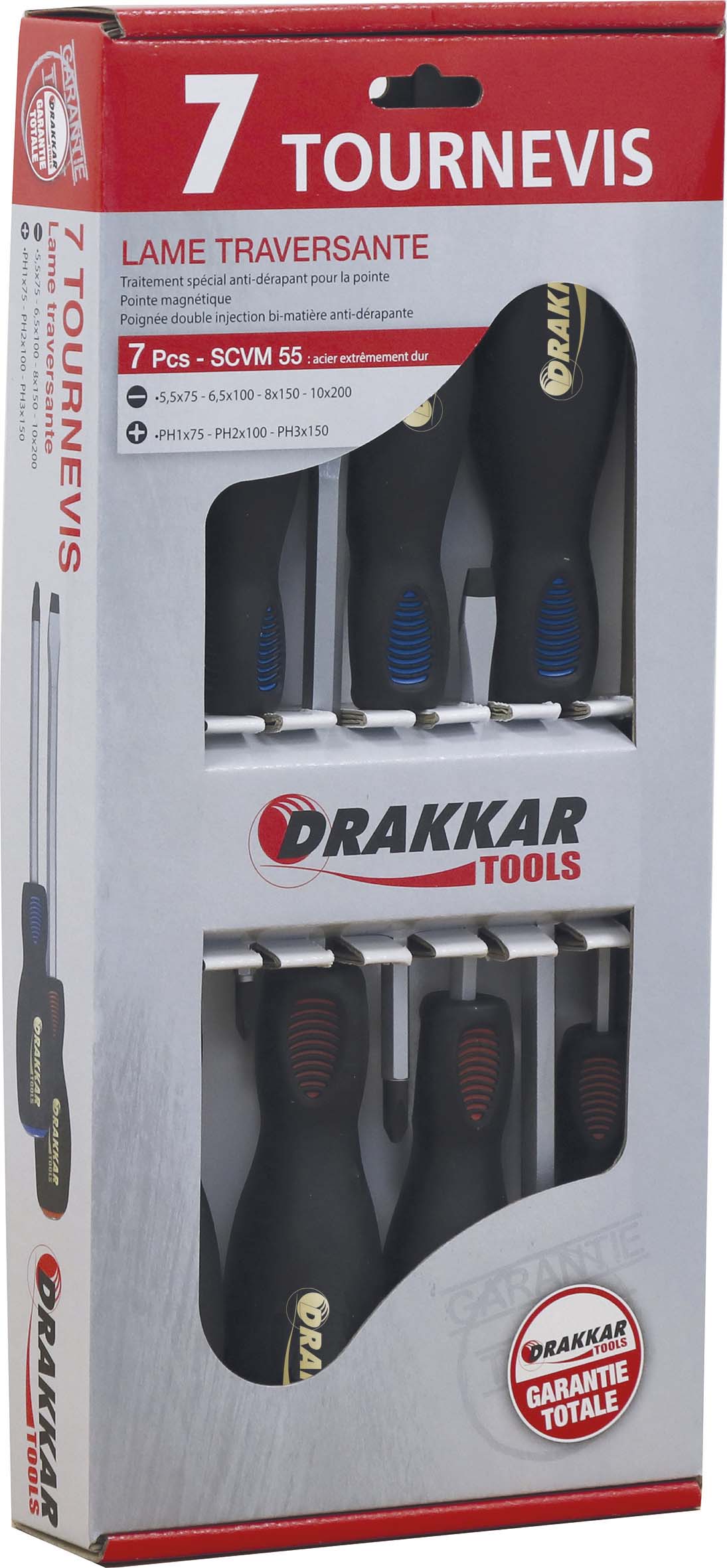 Jeu de 7 tournevis lame traversante dt DRAKKAR TOOLS - 13338