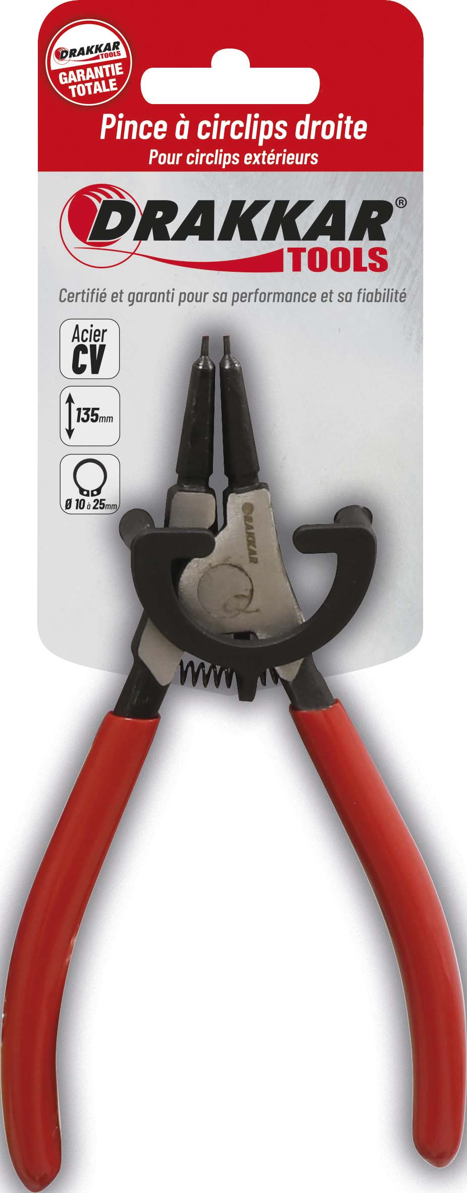 Pince circlips droite exterieure 135mm DRAKKAR TOOLS 13710