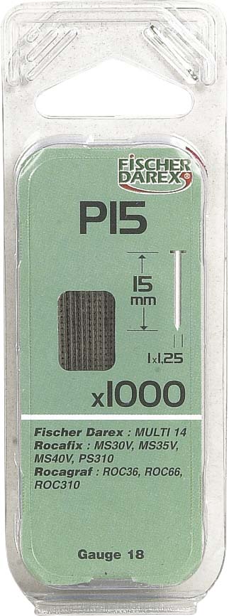 1000 pointes sans tete 15mm p/15928 FISHER DAREX - 15963