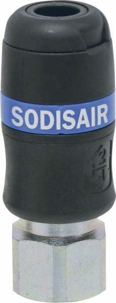 Raccord rapide femelle de sécurité passage d'air 6mm filetage femelle 1/2