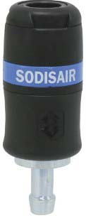 Raccord rapide femelle de sécurité passage d'air 8mm pour tuyau de 13mm DRAKKAR - 01326