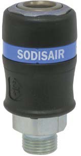 Raccord rapide femelle de sécurité passage d'air 11mm filetage mâle 3/4