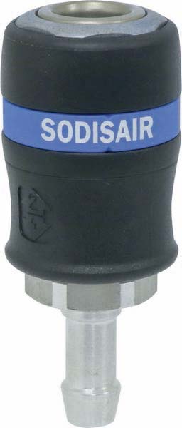 Raccord rapide femelle de sécurité passage d'air 11mm pour tuyau de 13mm DRAKKAR - 01337