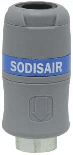 Raccord rapide femelle passage d'air 8mm filetage femelle 1/2