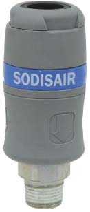 Raccord rapide femelle passage d'air 8mm filetage mâle 1/2