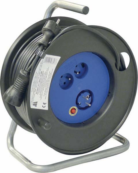 Enrouleur+rallonge électrique HO5VV-F 50m 3G1,5mm² - 01535