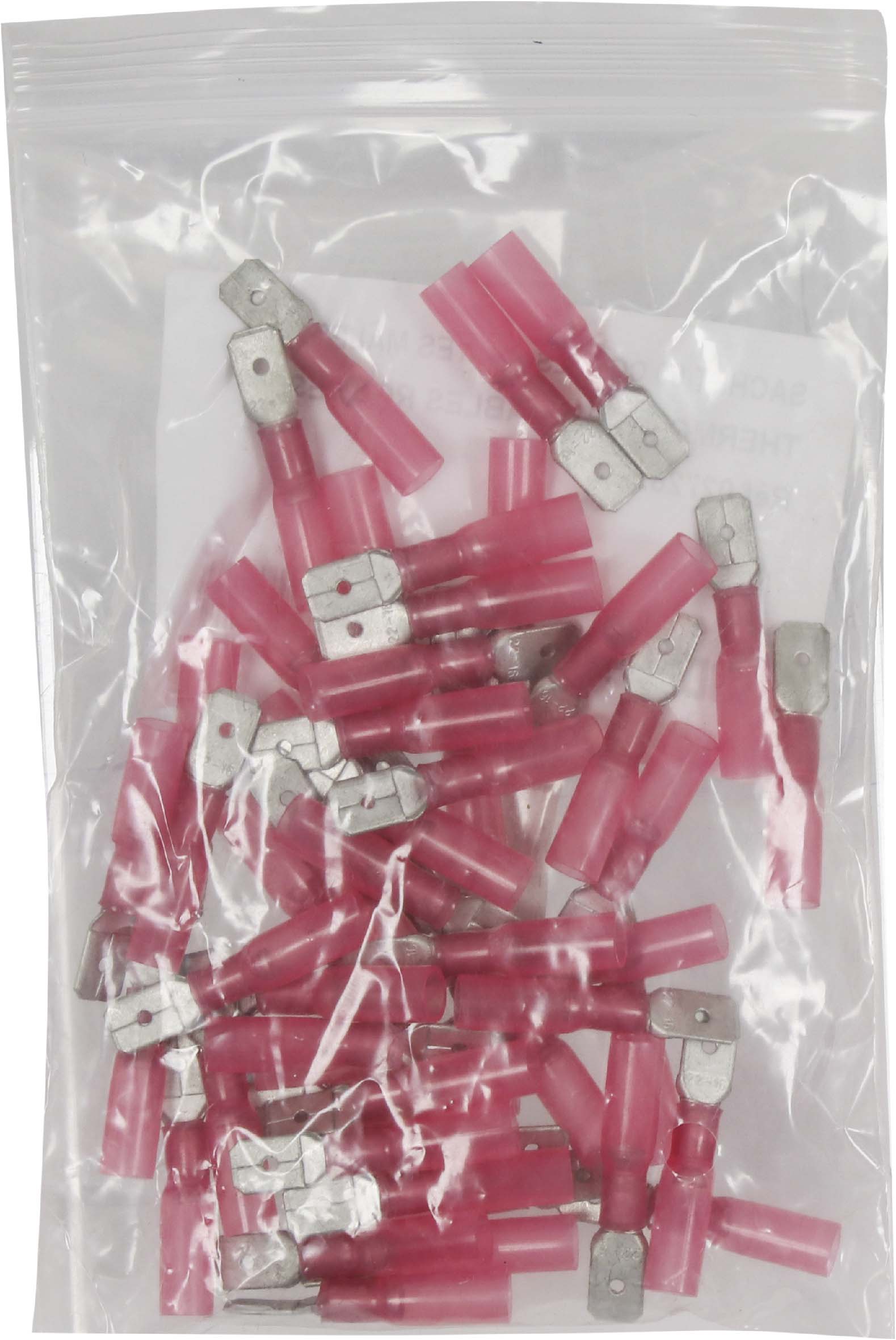 Sachet 50 cosses plates males thermoretractables rouge - 272850