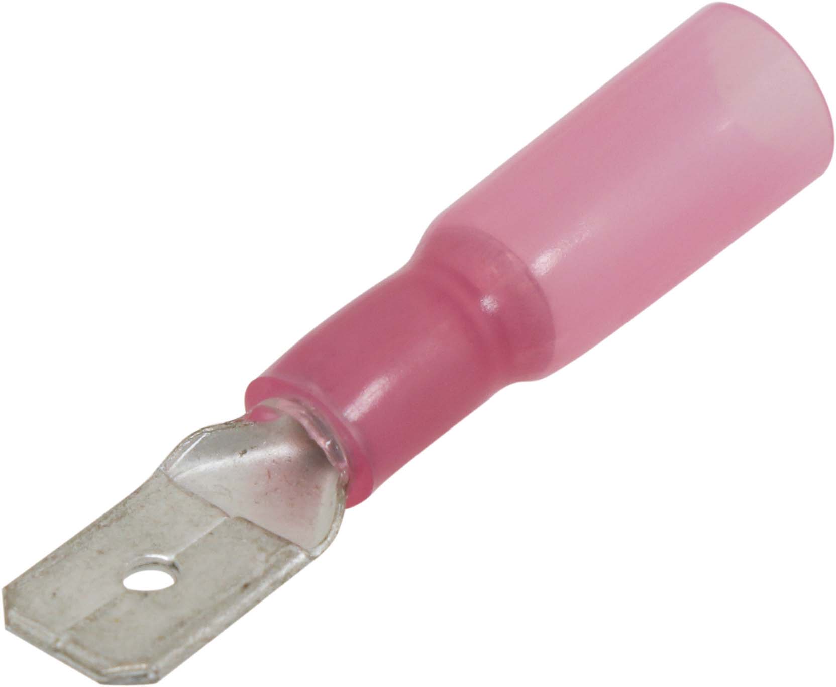 Sachet 50 cosses plates males thermoretractables rouge - 272850