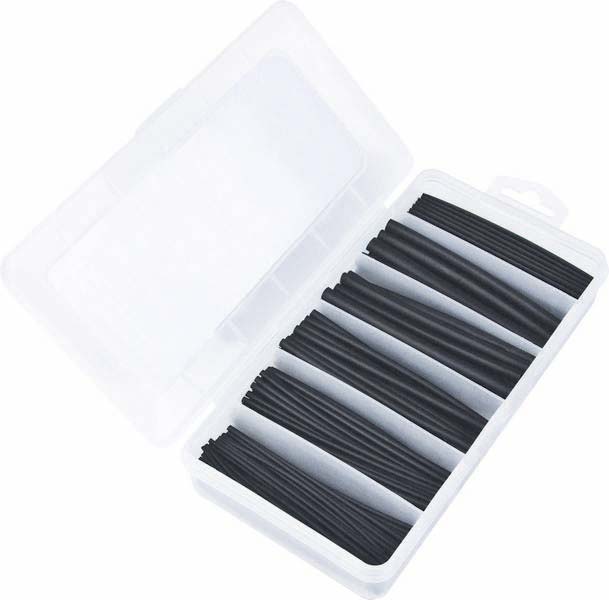 Assortiment de 170 gaines thermoretractables - 100 mm, noires, restreint 2:1 SODELEC - 02782