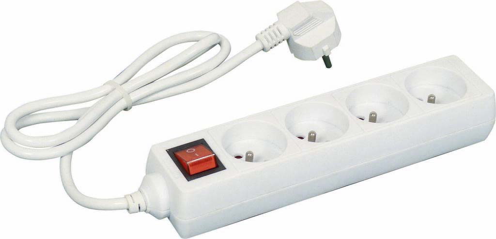 Bloc 4 prises avec interrupteur 230V câble 1m STILKER - 03152