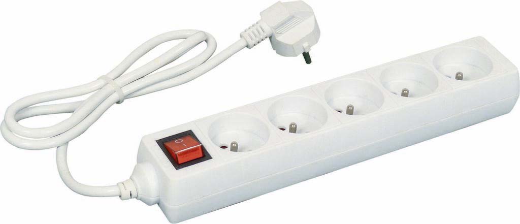 Bloc 5 prises avec interrupteur 230V câble 1m STILKER - 03153