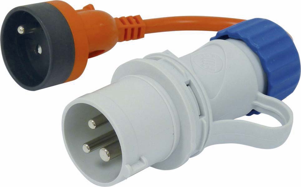 Adaptateur fiche mâle CE17 avec prise femelle 2P+T 230V FANTON - 03264
