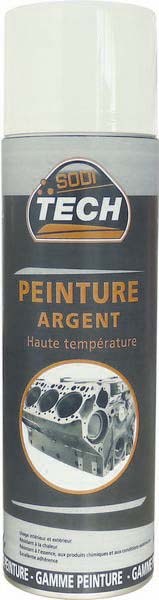 Aerosol 500ml peinture haute temperature argent SODITECH - 03830