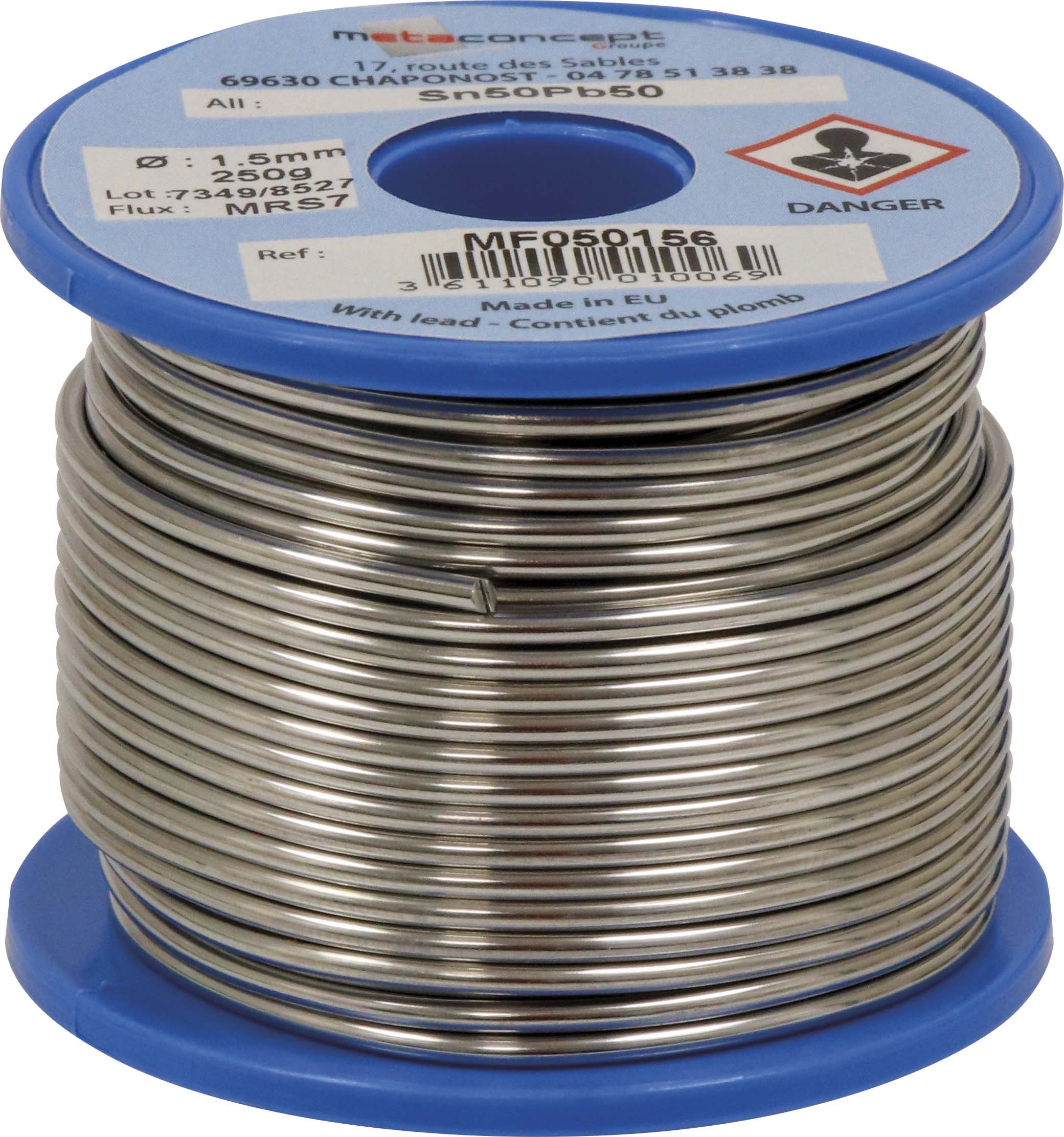 Fil etain 50% bobine 250gr 15/10/carte - 05619