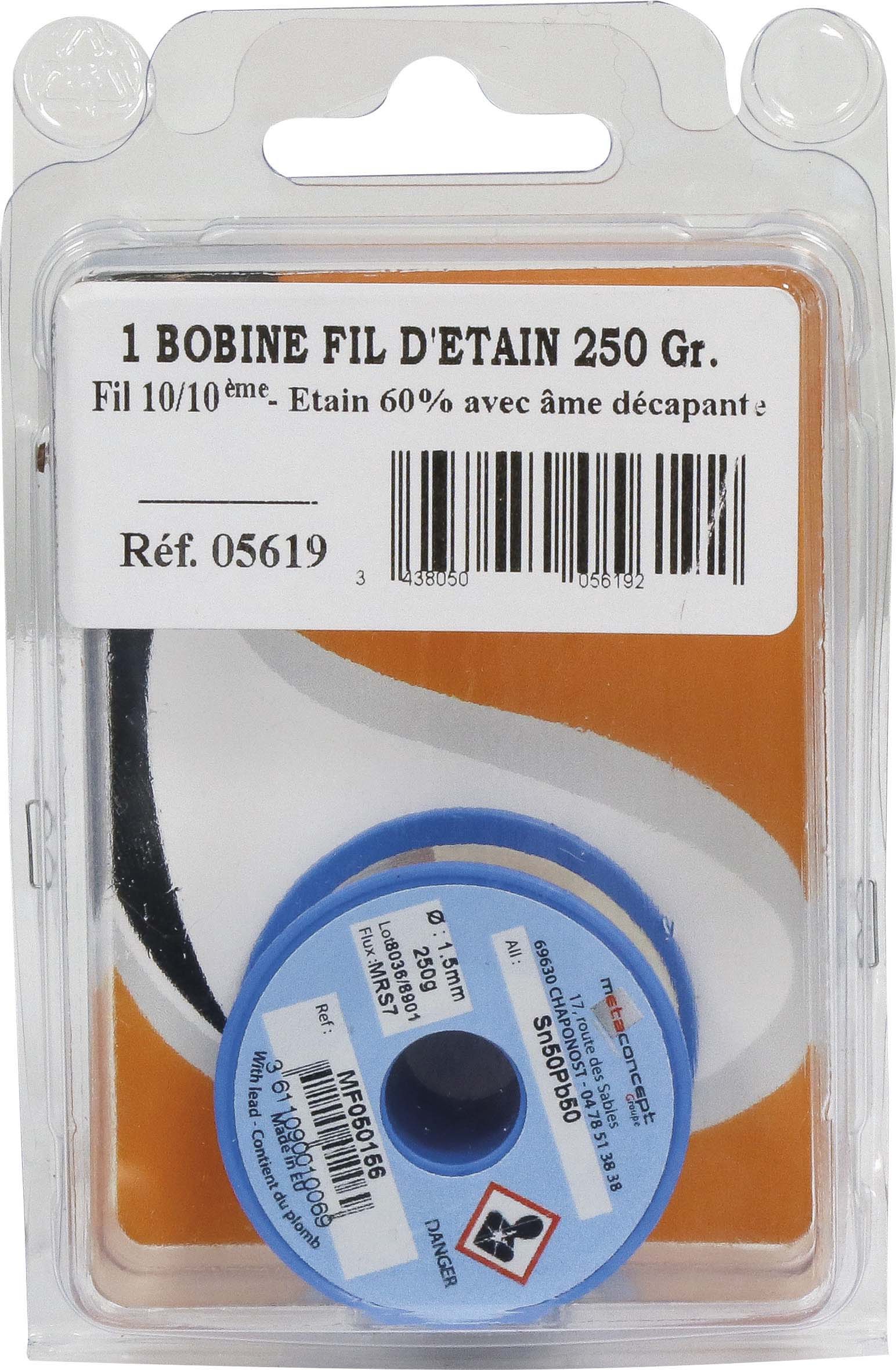 Fil etain 50% bobine 250gr 15/10/carte - 05619