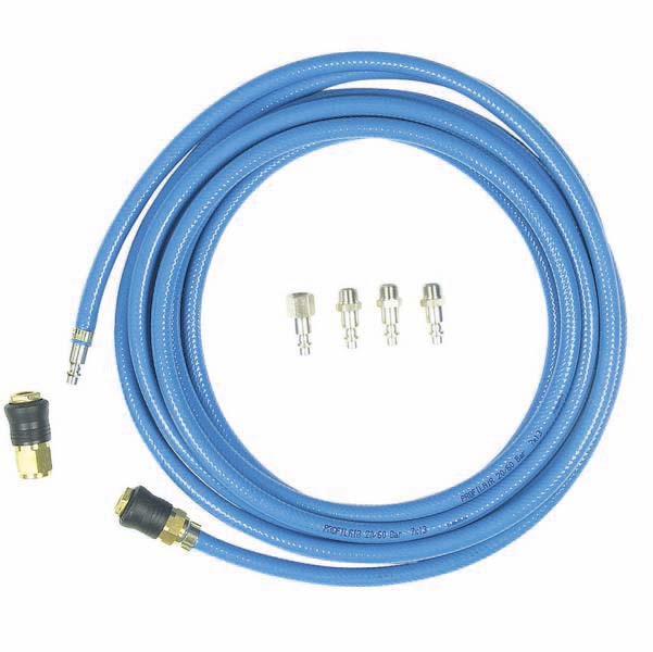 Rallonge tuyau air comprimé raccords rapides 20 bar 8x14mm 10m avec 5 raccords rapides STILKER - 06367